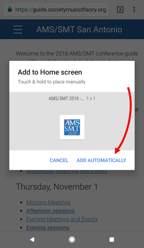 tap 'add automatically'